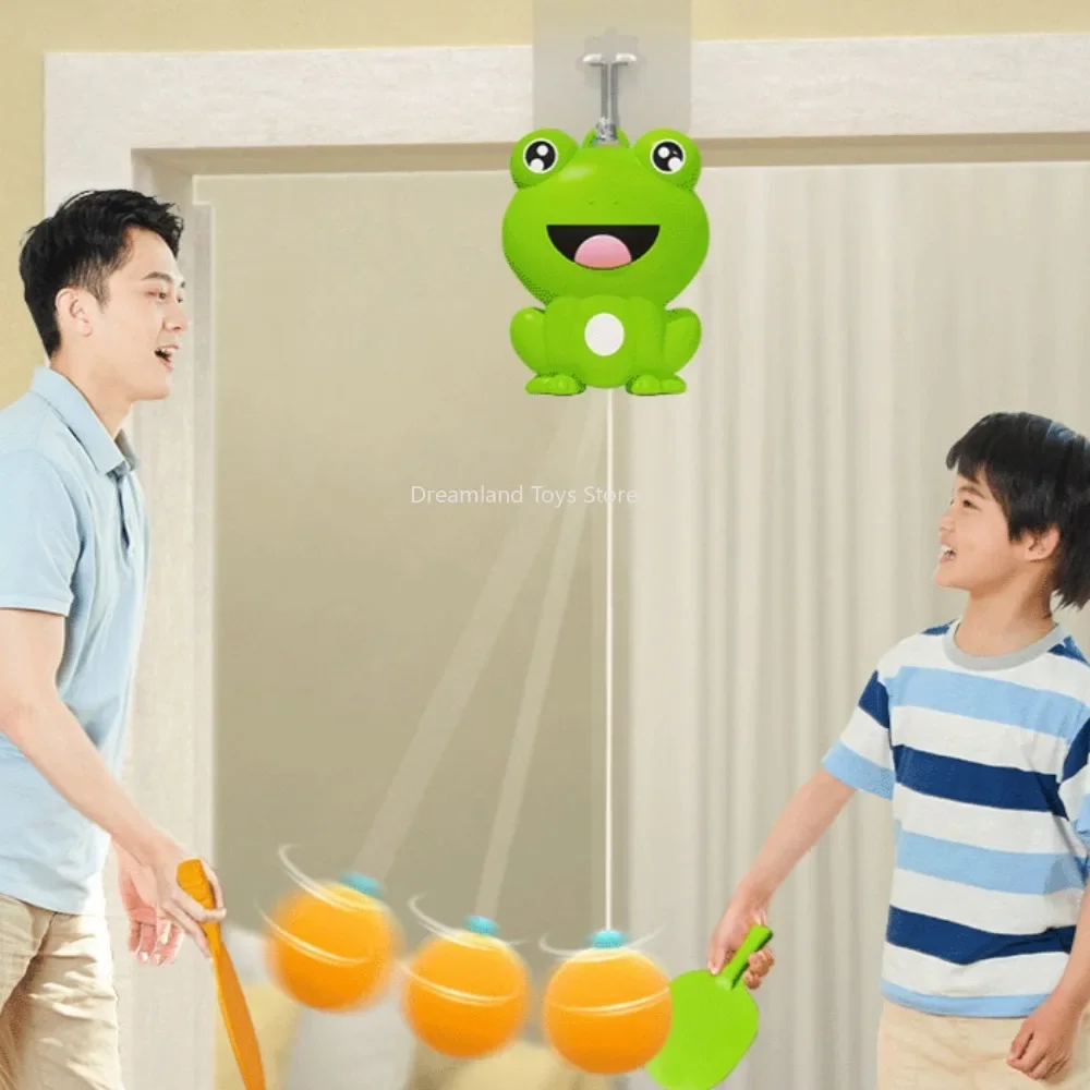 Hanging Table Tennis Trainer Coordination Self-Training Parent-Child Toys Interaction Ping Pong Exercise Cartoon Frog Sports Toy