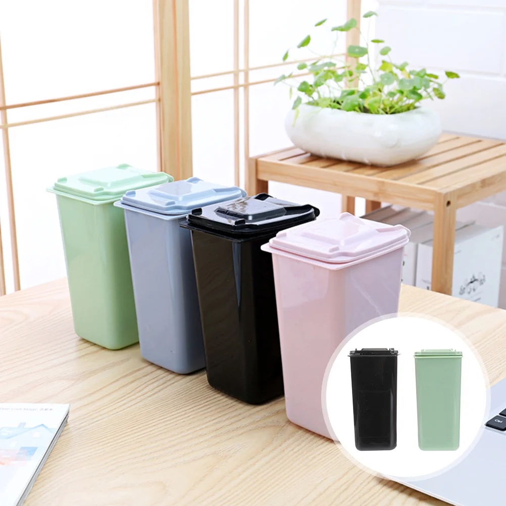 2 Pcs Desktop Trash Can Garbage Pail Supply Litter Boxes Toy Decorative Bucket Accessory Office Bin