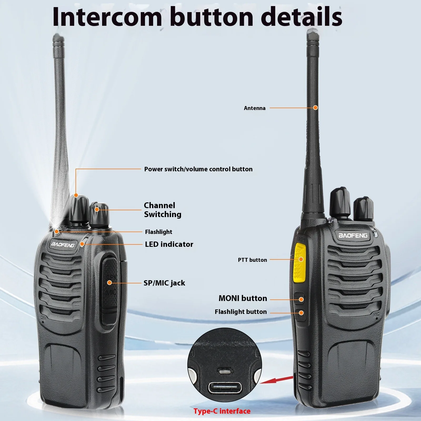 Großhandel original BaoFeng BF-888HD Walkie Talkie 2PCS UHF 400-470MHz 16 Kanäle Fern Hohe Ausdauer Zwei-weg Radio