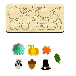 Cartoon Pattern Combination Mold, Cutting Mold, Pumpkin, Leaves, Penguins, Hats, Pine Nuts Are Applicable to Most Machines, PR54