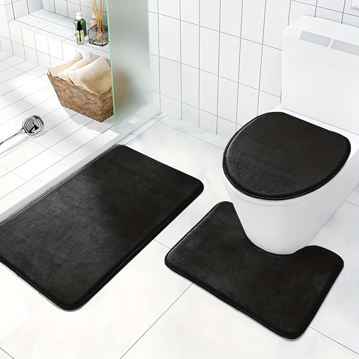 1pc Ping Ban Super Absorbent Anti Slip Memory Foam Bathroom Carpet, Machine Washroom Mat