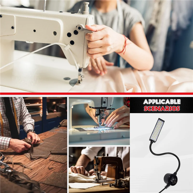 ABJY-30 LED ماكينة خياطة ضوء الخياطة الإضاءة لطاولة مخرطة الحفر الصحافة مرنة معقوفة الذراع مصباح العمل