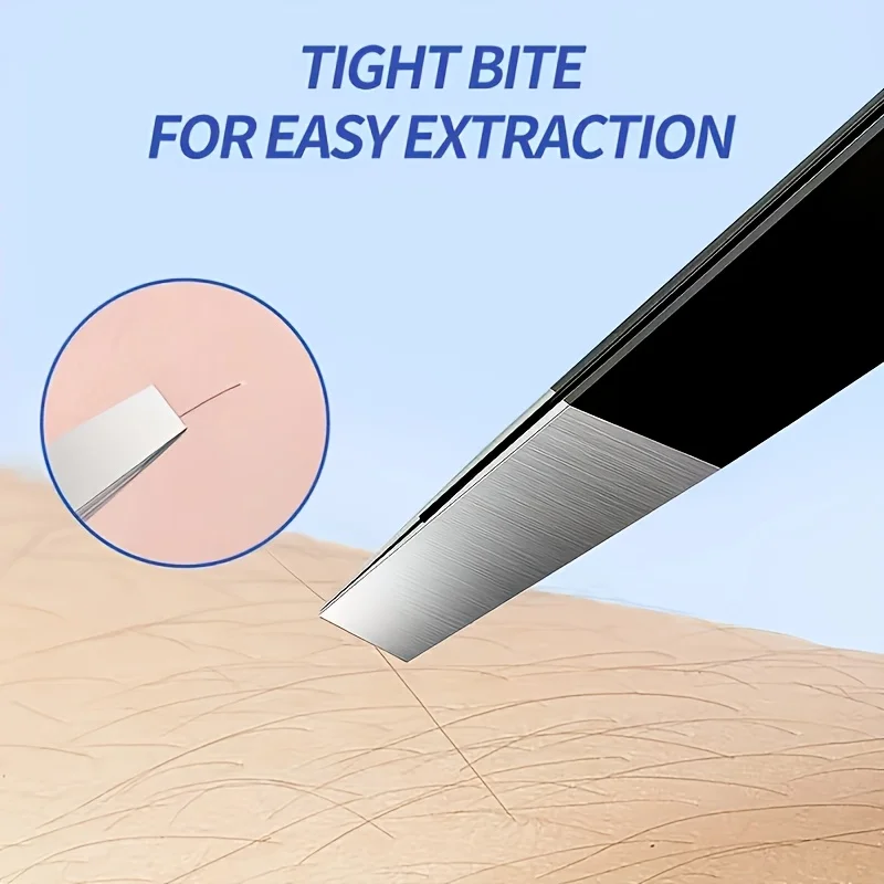Pinzas para Cejas de Acero Inoxidable de Alta Calidad, 3 Piezas, Pinzas para Depilación, Especializadas para Recortar la Barba, Punta Inclinada