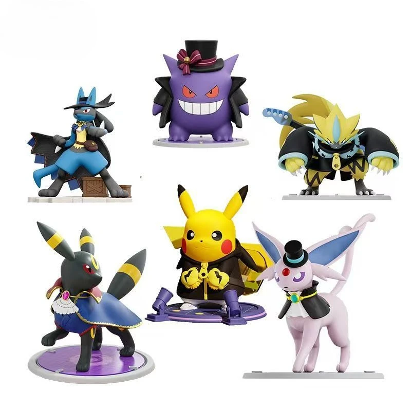 2025-new-pokemon-series-collectible-figures-lucario-zeraora-eevee-cartoon-trendy-desktop-decorations-and-model-toys-perfect