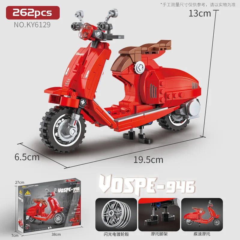 285pcs Stadt technologie konkurrieren in Geschwindigkeit Motorrad Baustein Straßen auto Lokomotive montieren Modell Ziegel Kinder Spielzeug Geschenk