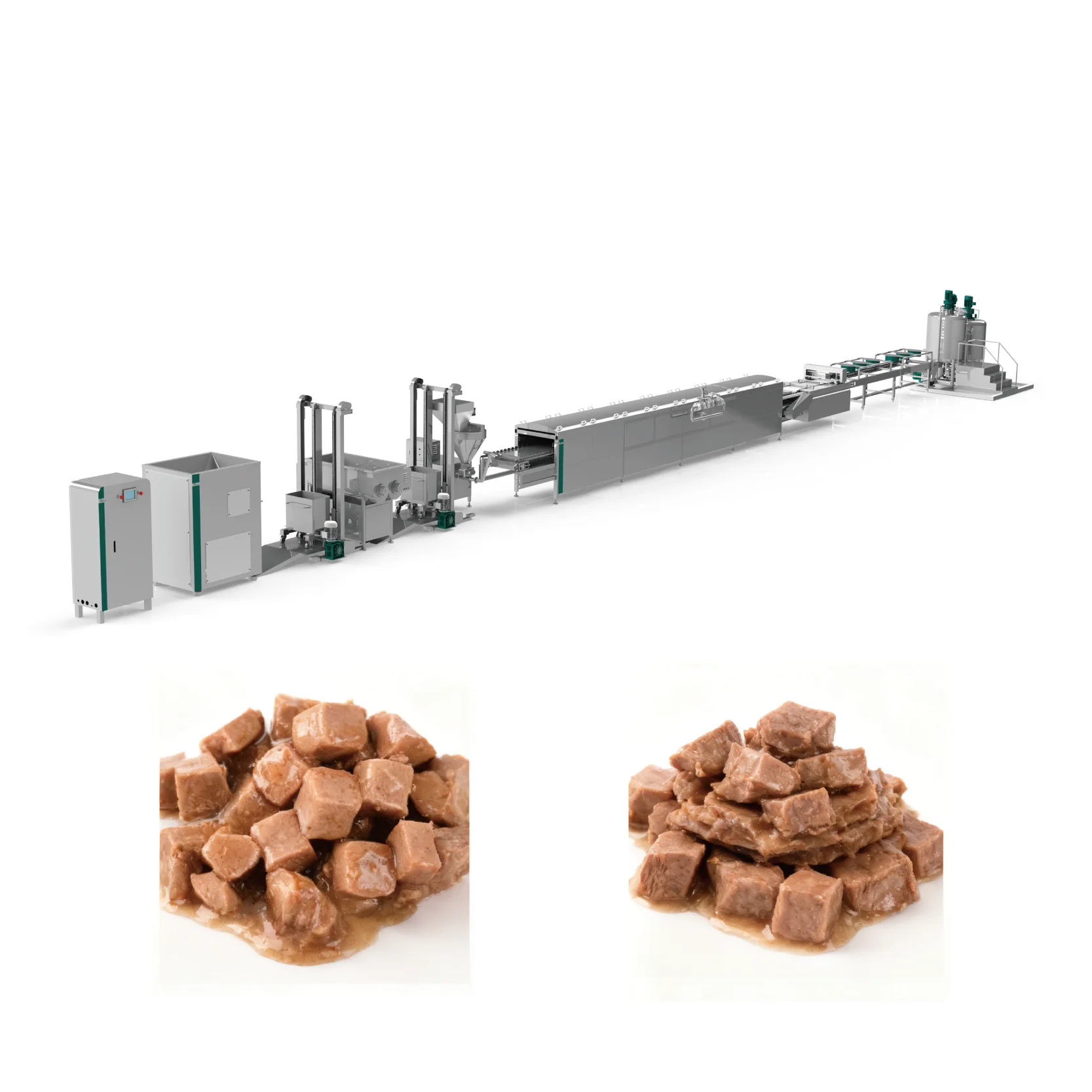 La linea di produzione di alimenti per animali domestici con metodo bagnato completamente automatico include miscelatore estrusore per la produzione di pellet per la lavorazione dell'alimentazione dei pesci di cani e gatti