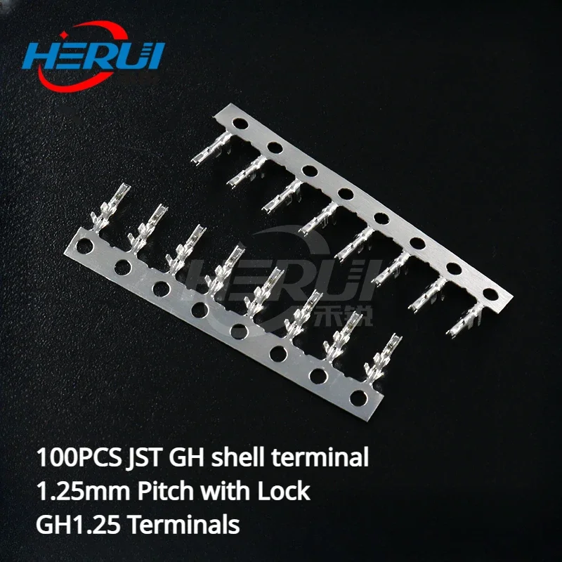 

Wire connector 100PCS JST GH shell terminal 1.25mm Pitch with Lock GH1.25 Terminals