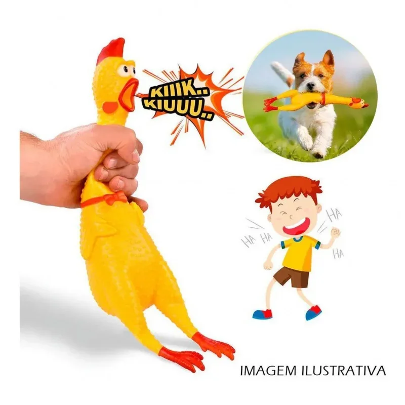 Chicken Chicken Rooster 16 / 31 / 39 cm Rubber Sound Tie Toy For Pet Dog Dog Child Baby