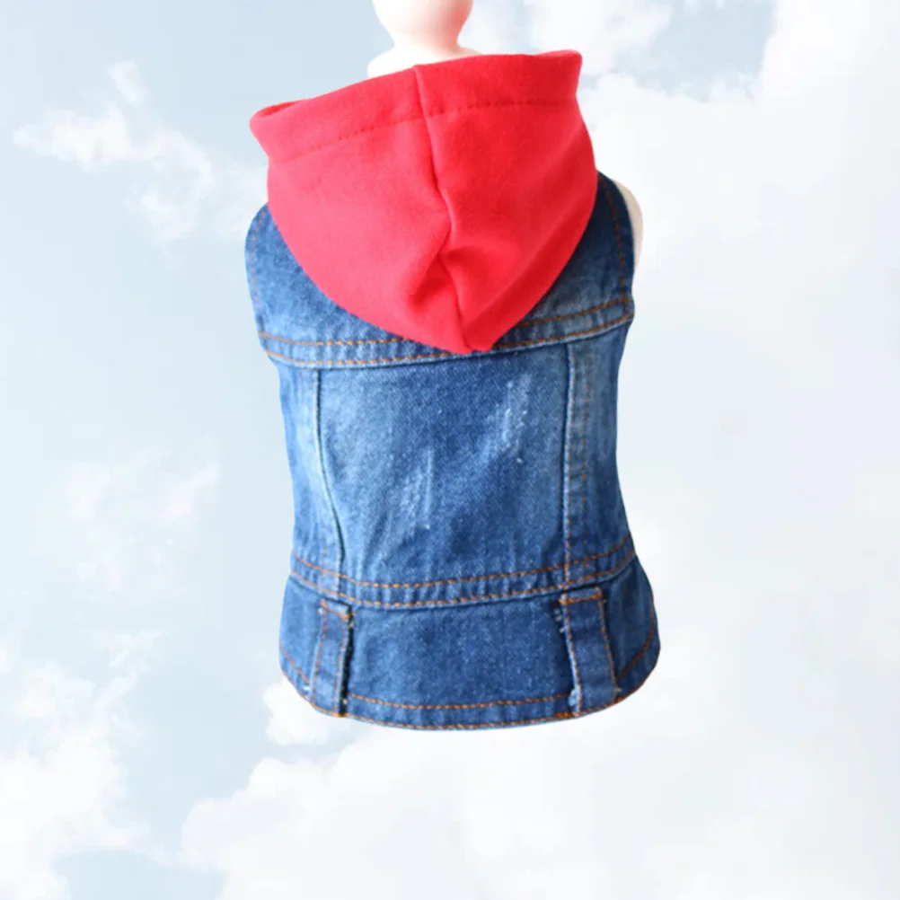 

Pet Cowboy Vest Denim Jacket Red Knitted Hat Xl Autumn Winter Dog Apparel Breathable Pet Clothes Denim Jacket Dog Apparel