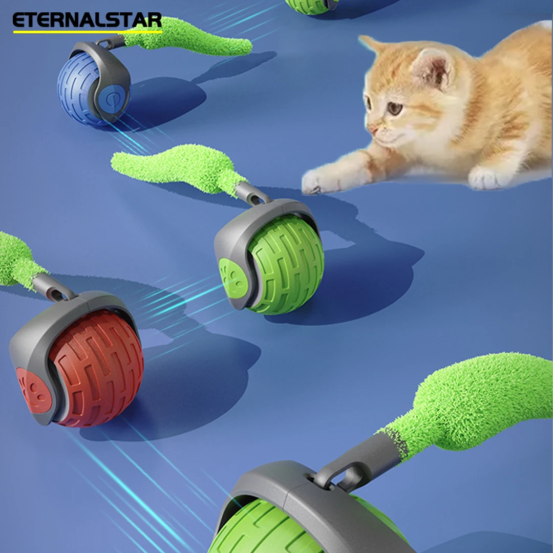 Interactive Cat Toys Ball Auto Electric Rolling Ball Toys for Cat Kitty Pets Smart Automatic Teaser USB Rechargeable Cats Toy