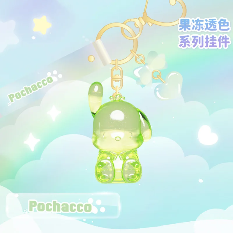Sanrio Creative Transparent Candy Color Pochacco Keychain Cinnamoroll Cartoon Cute School Bag Pendant Jewelry Car Key Chain