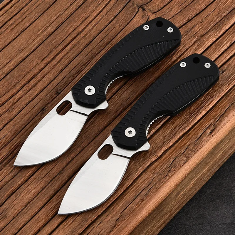 Outdoor mini folding knife high hardness camping knife G10 folding knife multi-purpose portable portable fruit knife