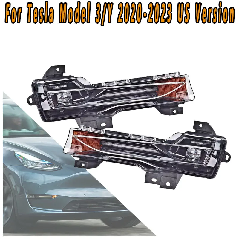

Для Tesla Model 3/Y 2020 2021-2023 американская версия светодиодные противотуманные фары переднего бампера дневные ходовые огни дальнего света сигнальные огни