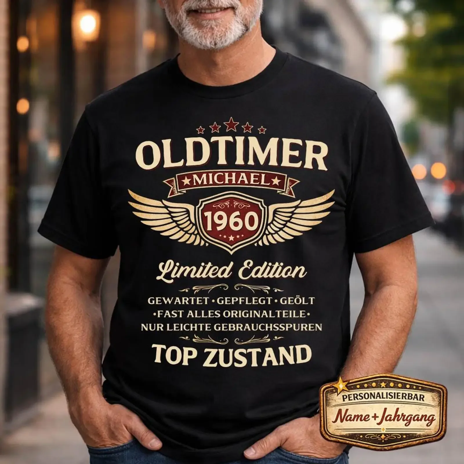 Personalized 66th Birthday 1960 Oldtimer T Shirt Custom Name Year Vintage Classic Car for Grandpa Men Present vintage Washed