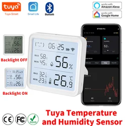 Tuya Temperature Humidity Sensor with Backlight Compatible with Bluetooth APP Remote Control Thermometer Hygrometer