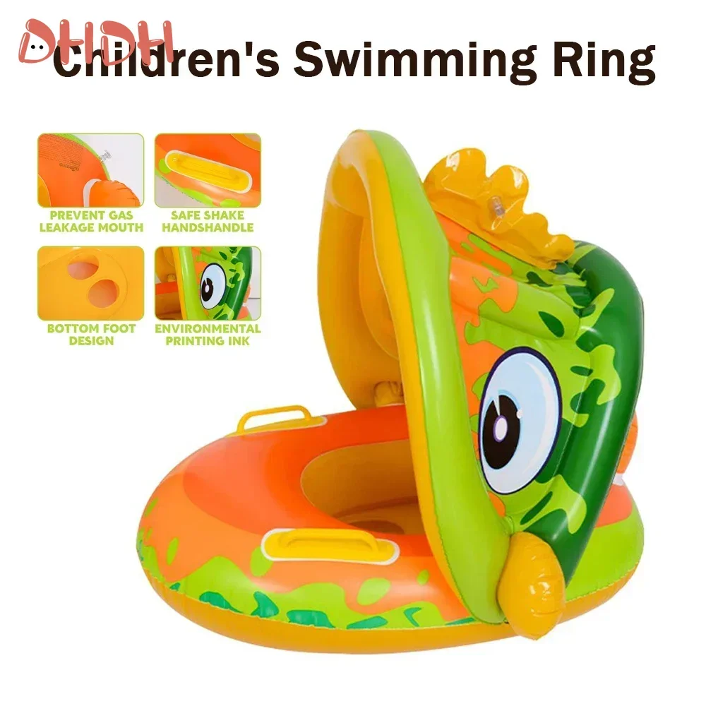 Baby Swimming Float with Sunshade – Inflatable Baby Swim Ring for Toddlers, Safe Floating Trainer for Pool & Beach, Ages 2-6 Y