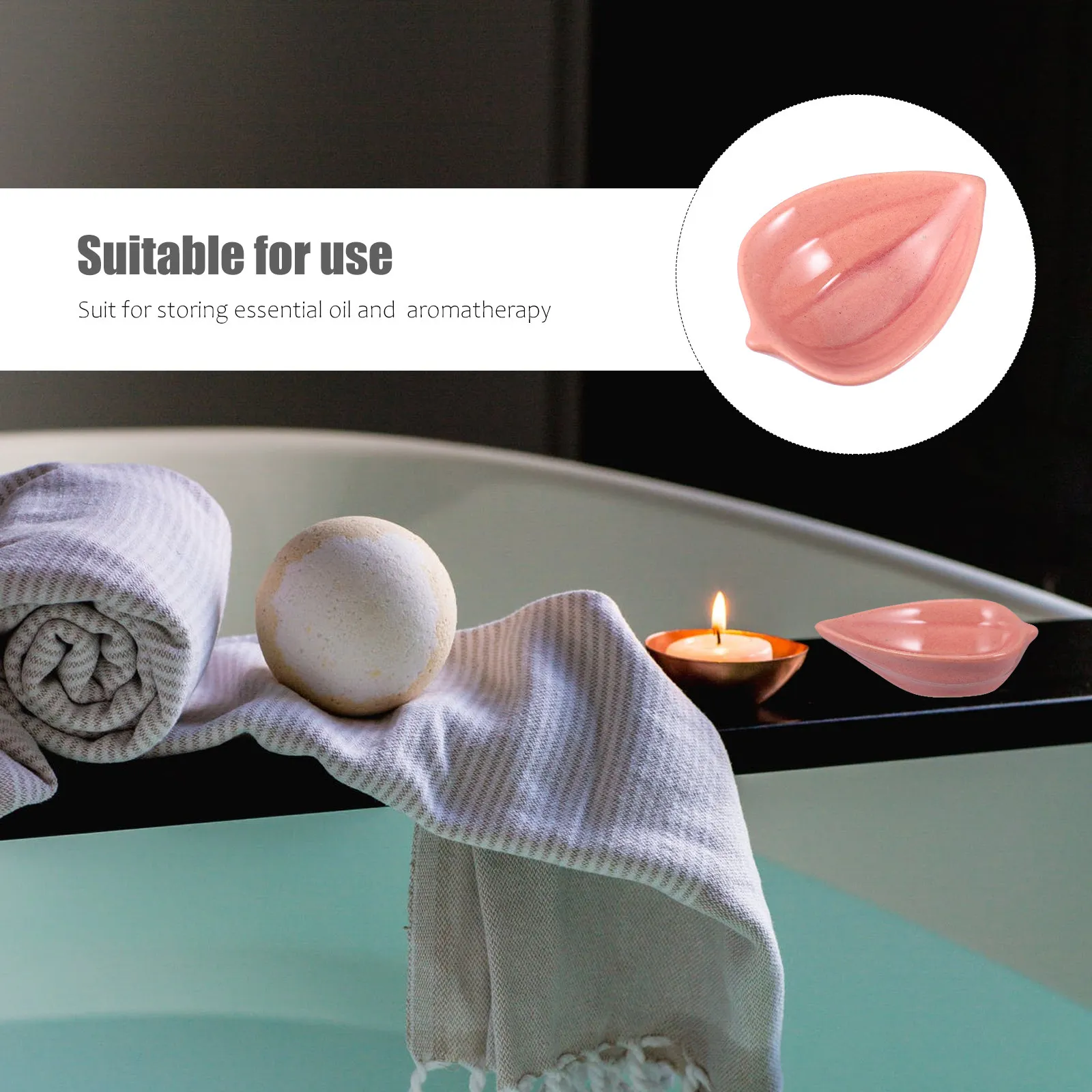 

2Pcs Ceramic Essential Oil Dish Set Elegant Aromatherapy Plate for Beauty Salon Spa Sauna Home Use Small Ceramic Plates