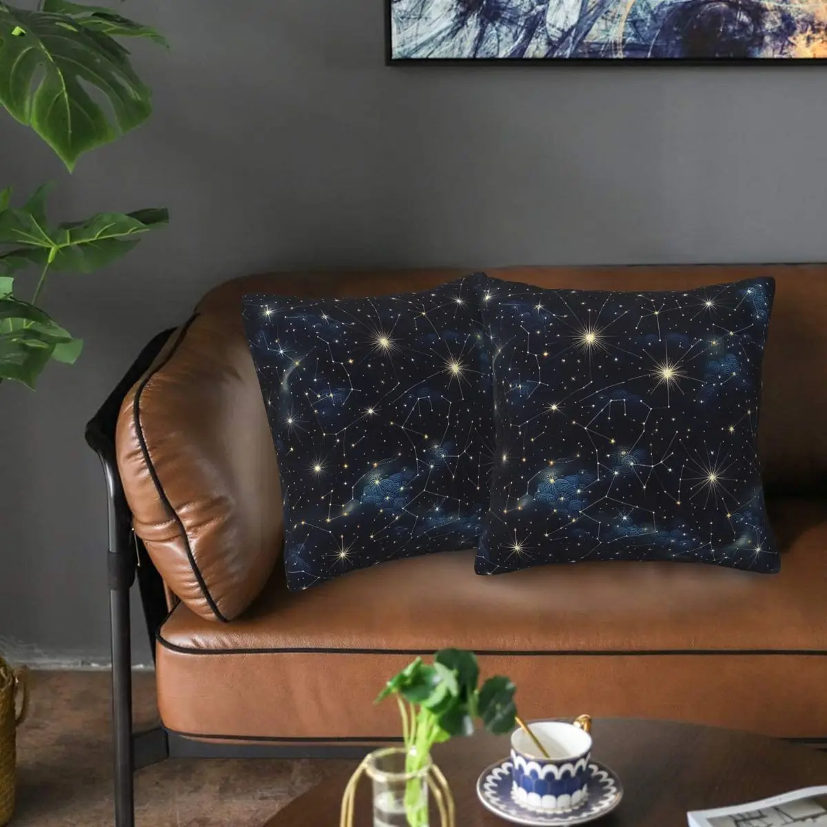 

Ночное небо, золотые небесные звезды, зодиакальные созвездия, 2 шт., квадратная наволочка, удобная подушка для домашнего автомобиля