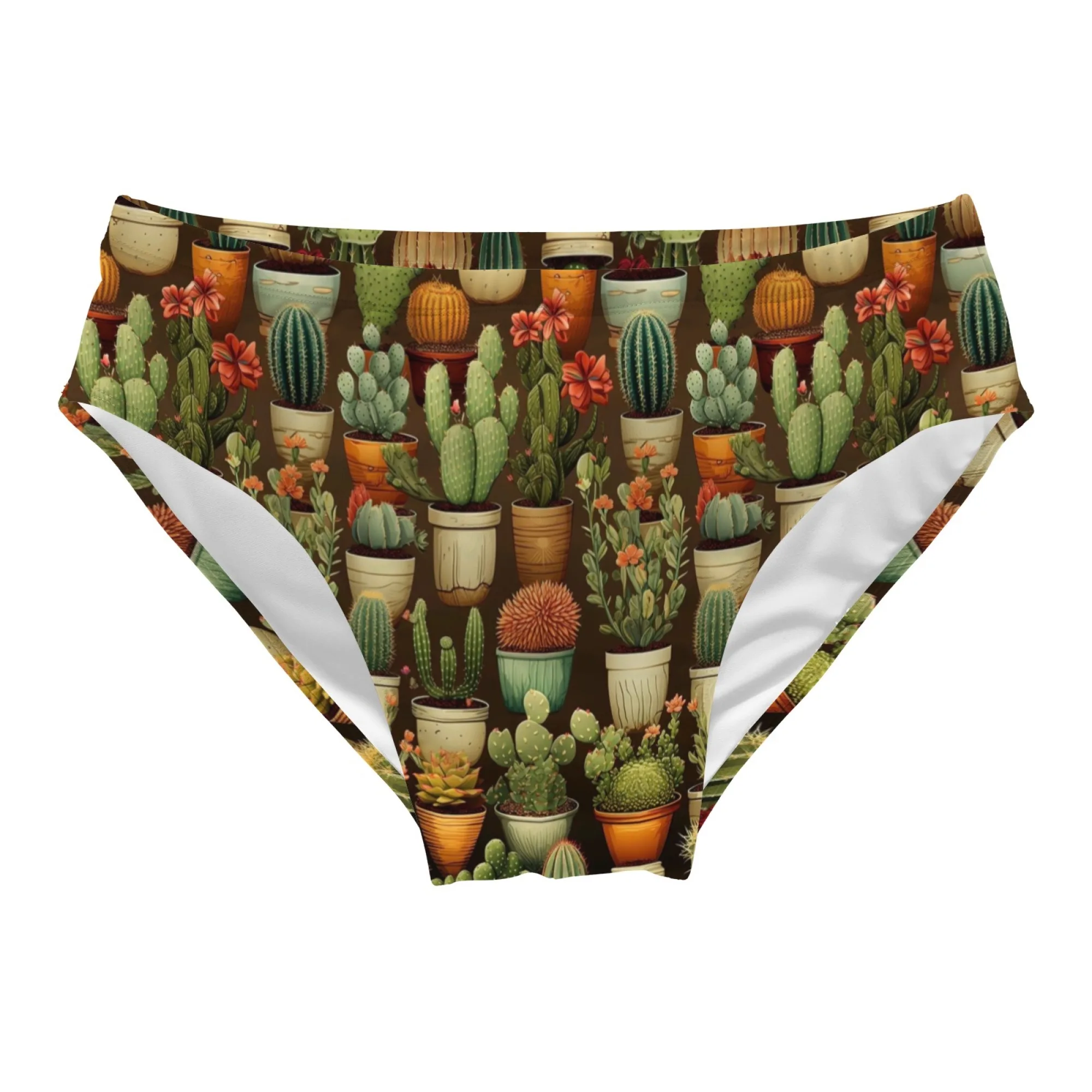 Plant Cactus Novelty Men's Swimming Trunks Sexy Bikini Men's Briefs Swimwear Stretchy Comfortable Beach Surf Shorts Swimsuit