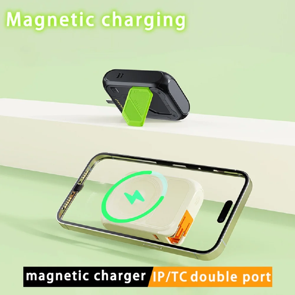 10000mAh Power Bank With Plug 4-in-1 Multifunctional 22.5W Fast Charging Magsafe Powerbank Wireless Charger For iPhone Xiaomi 14