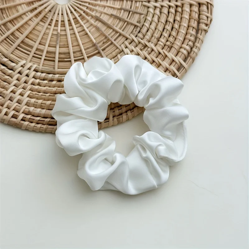 New Fashion Solid Color Satin Oversized Scrunchies Hair Rubber Bands Women Korean Hair Ties Ponytail Holder Hair Accessories