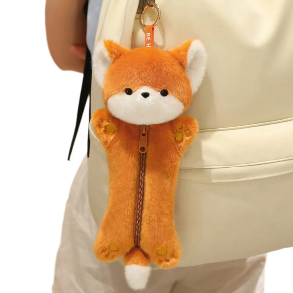Cute Animal Pencil Case Cartoon Large Capacity Decompression Bean Stuffed Sweet Creative Zipper Stationery Pouch Award Gifts