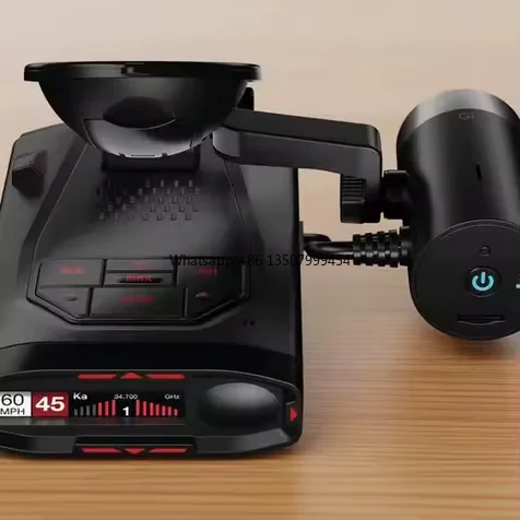 

360c Laser Radar Detector Smart Dash Cam Bundle HD Video Extreme Range AI Filtering Built-in WiFi GPS Mirror Link Reversing Aid