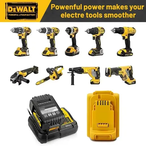 100% Original Dewalt 20V 2Ah 5Ah 6mAh Power Tool Battery DCB206 DCB205 DCB200 DCD791 DCD805 Tool Battery