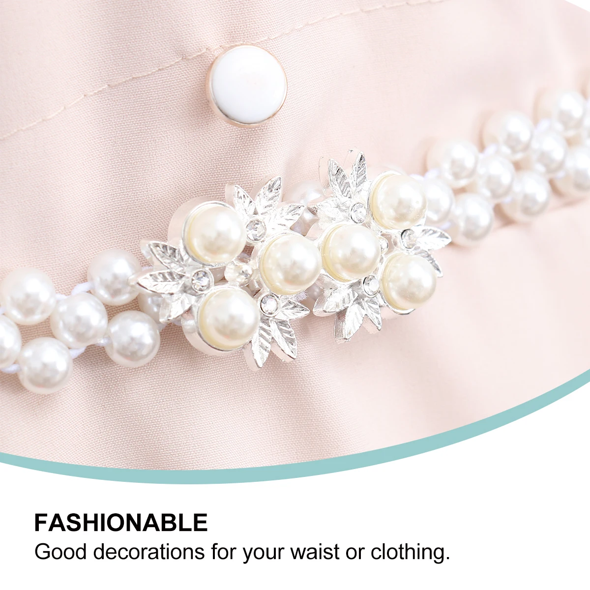 

Pearl Flowers Waist Chains Rhinestone Jewelry Lightweight Alloy Dress Belts Women Fashion Elegant Accessories