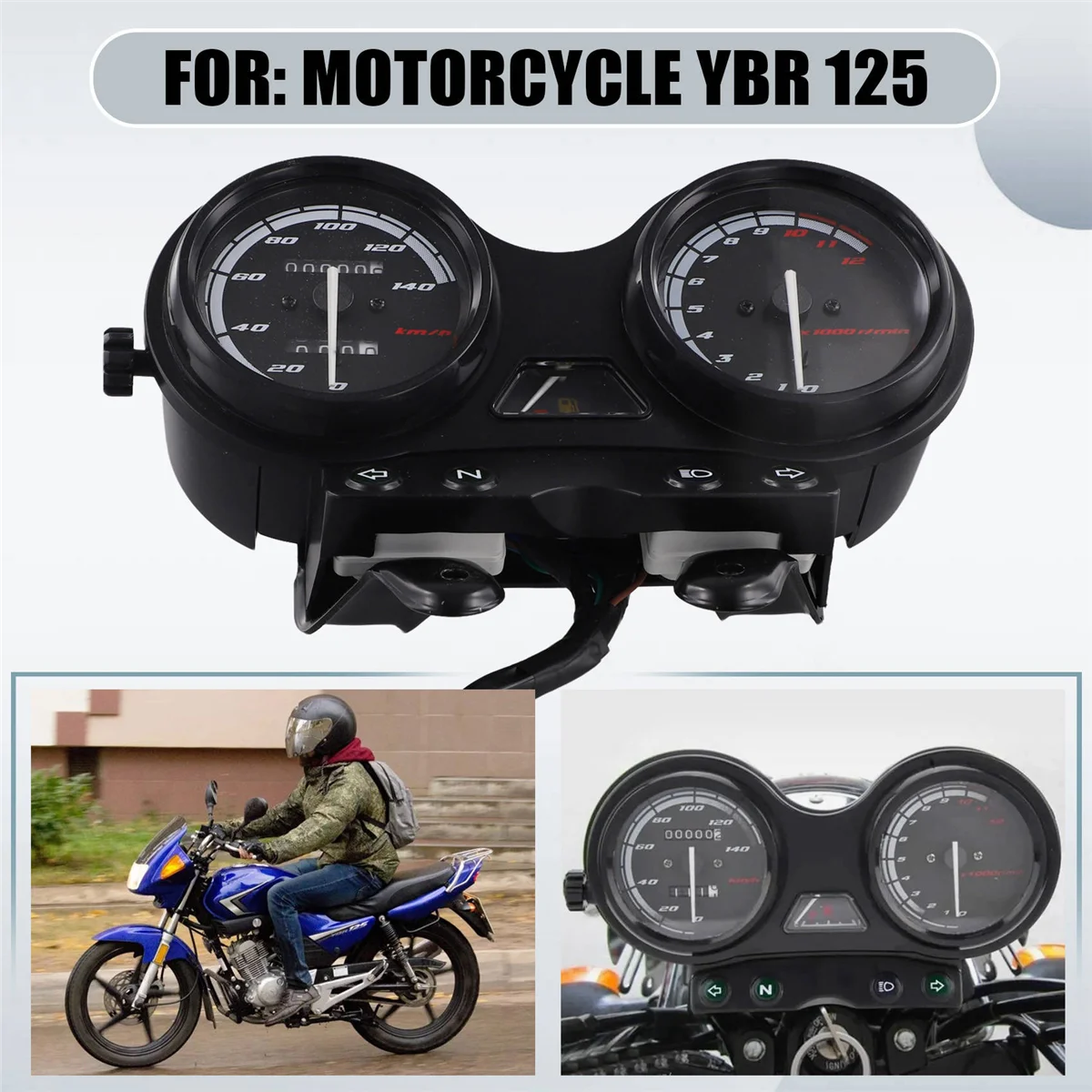 Instrumento de medidor digital para motocicleta, velocímetro com display digital para yamaha ybr 125-l49a