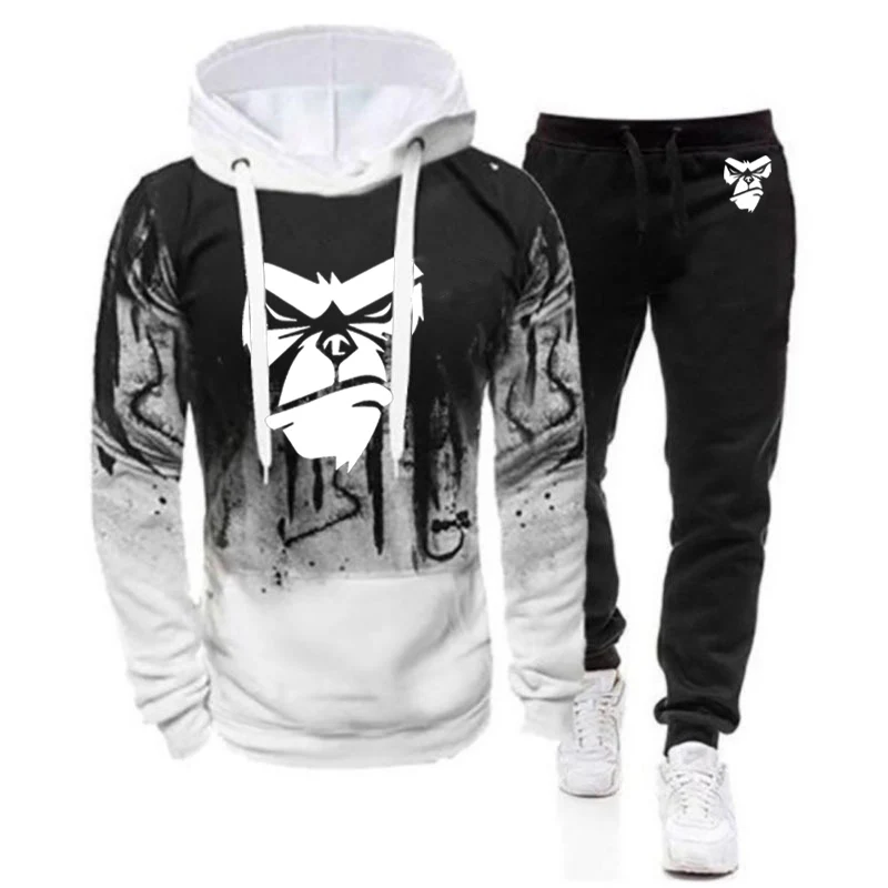 Hajime No Ippo Kamogawa Boxing Gym Autunno Felpe con cappuccio Set Pantaloni sportivi Due pezzi Felpa casual Set Abbigliamento da uomo