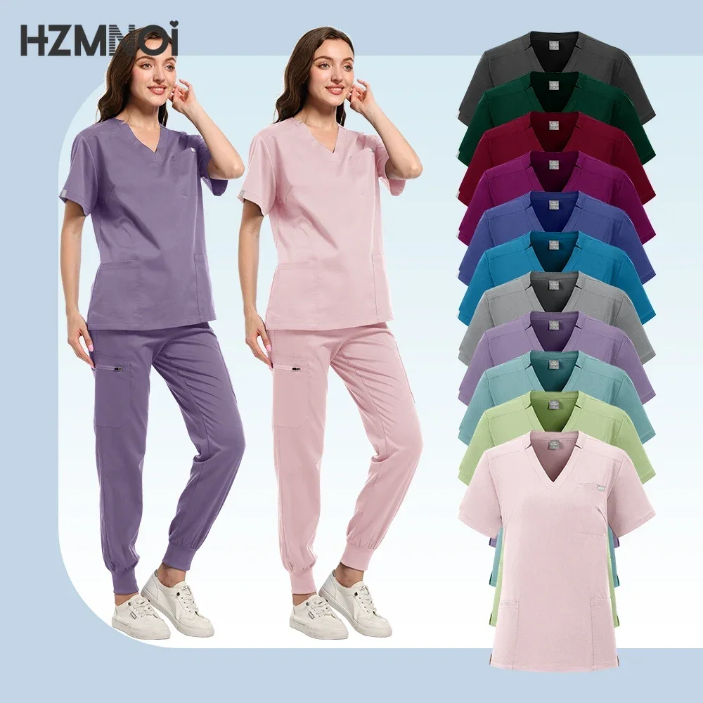 

New Scrubs Uniform Multi Short Sleeve Tops Pants Hospital Set Women men Pet Shop Doctor Scrub Medical Surgery Workwear Scrub Kit