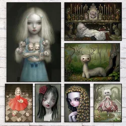 Dark World Creepy Cartoon Art By Mark Ryden Posters Canvas Painting Pop Wall Art Print Pictures for Living Room Wall Home Decor