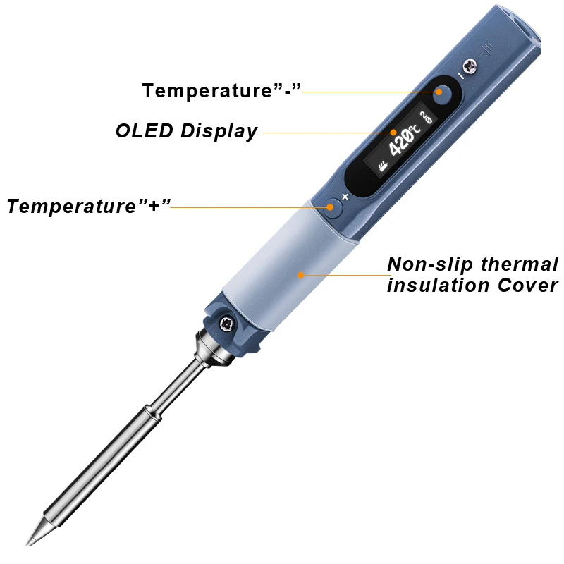 Imagem -02 - Pinecil Portátil Mini Usb-c Oled Ferro de Solda 60w Temperatura Ajustável Ferramentas de Solda Elétrica Pine64