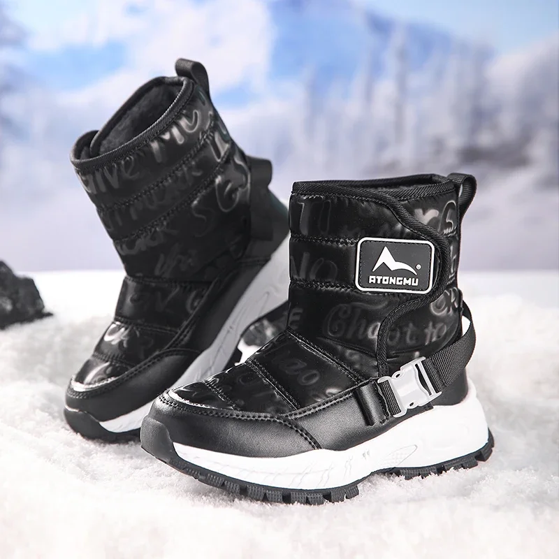 Fashion Children's Snow Boots Winter Outdoor Plush Thick Warm Kids Shoes High Quality Girls Warm Comfortable Non Slip Boots