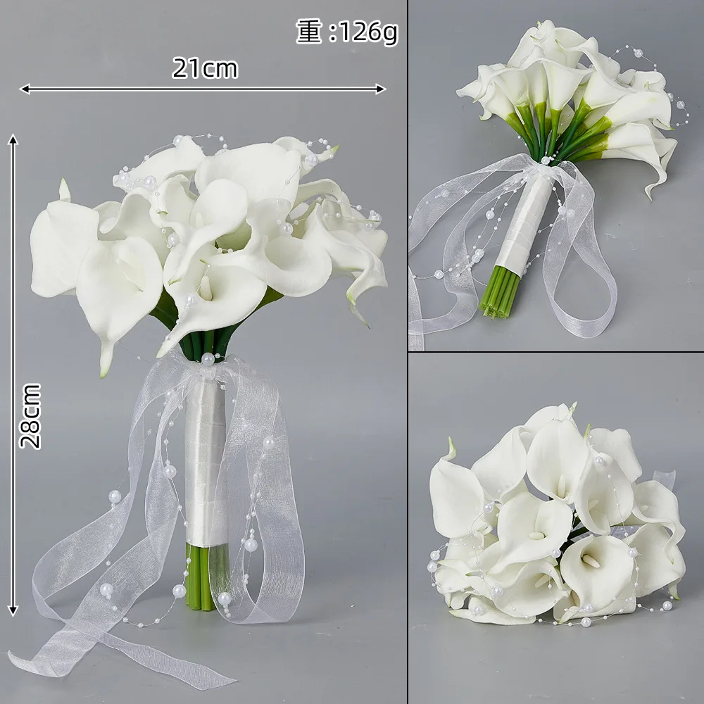 New style Calla Lilies bride holding flower white Pearls bouquet wedding holding flower wedding bouquets bridal