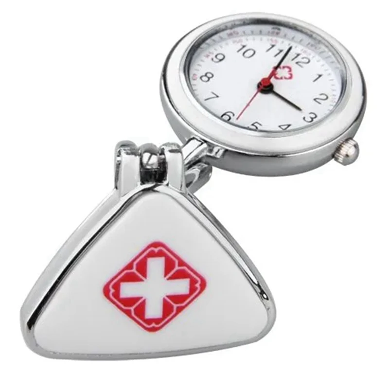 2X Clip Nurse  Pendant Pocket Quartz Watch Triangle Nurse\'s Table