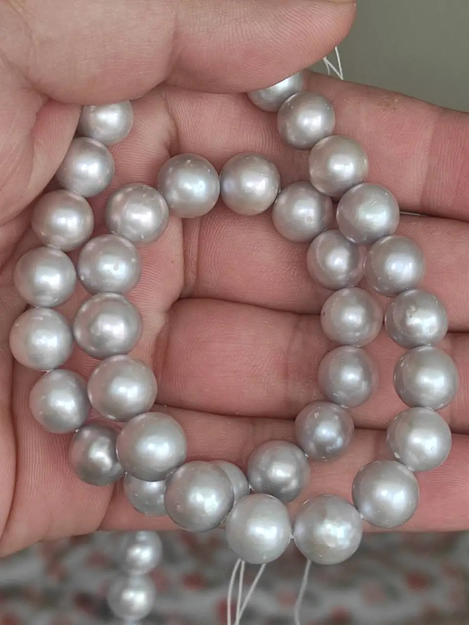 Top AAA SOUTH SEA Perfect Round 10-12mm Gray Pearl Necklace with 18 