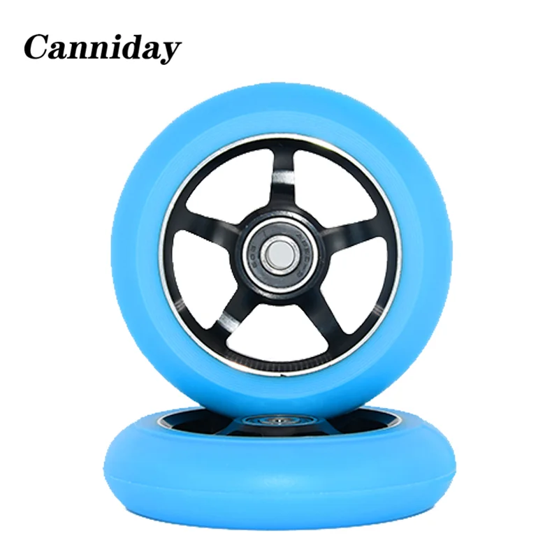 Stunt Scooter Wheels Aluminum Alloy Wheels High Elastic Speed Skating PU 88A Wheels 100mm 2pcs/set