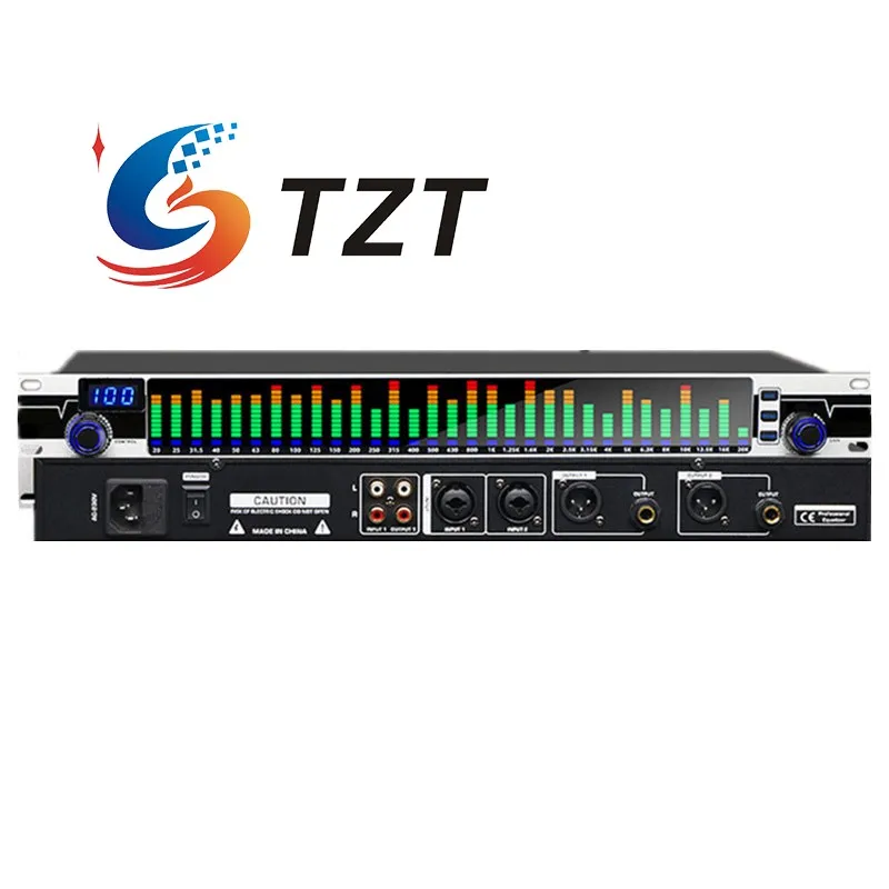 TZT EQ-777 Professional 31 Band Equalizer Digital Equalizer w/ Upgraded LED Lights for Home Bar and KTV