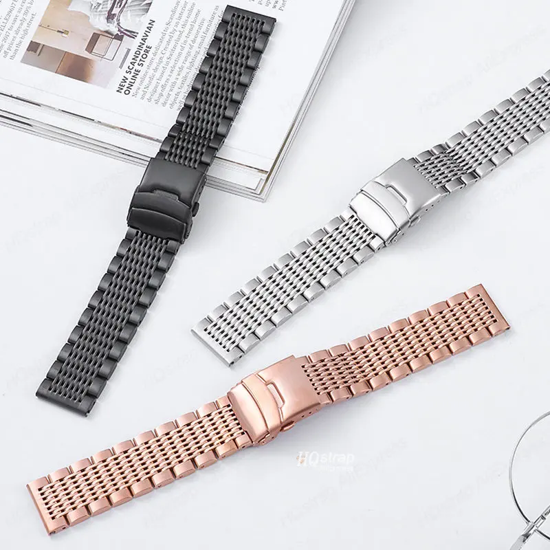 Massives Metallband 18mm 20mm 22mm 24mm Edelstahl armband Universal armband für Samsung Uhr 4/5/3 Gürtel für Seiko Armband – Detail 4