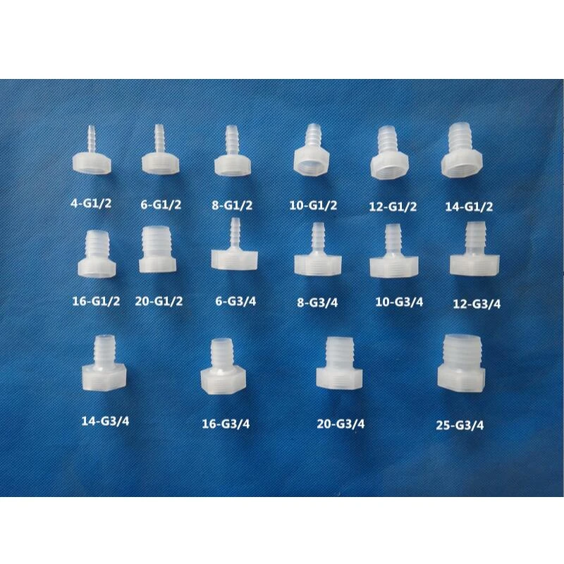 Plastic Pipe Fitting Pagoda Barb to 1/8 1/4 3/8 1/2 3/4 BSP Female Thread Coupling Reducing Straight Fish Tank Hose Connector