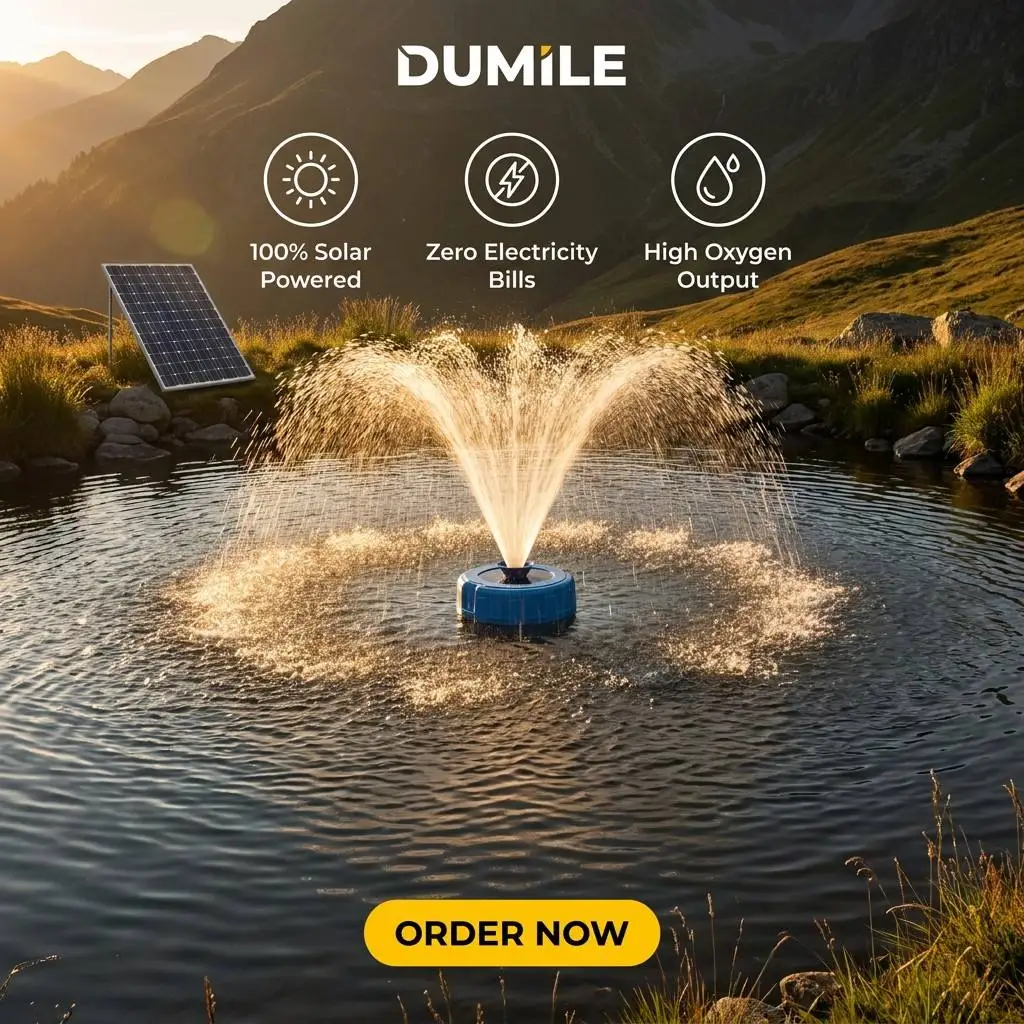 1.1KW HDPE Floating Body Solar Floating Aerator Anti-corrosion Structure Adaptable to Freshwater and Brackish Shrimp Farms
