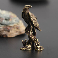 Eagle Statue Vintage Copper Miniature Sculpture Handmade Crafts Ornament 18*16*38mm Bird Figurine Home Office Desk Animal Decora