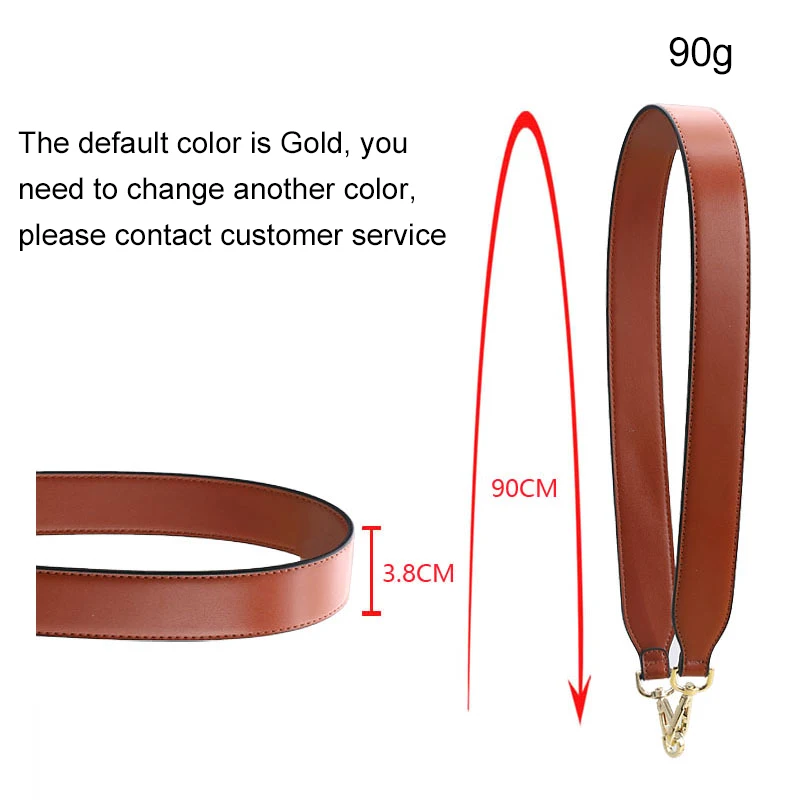 Fashion PU Leather Short Shoulder Strap 90cm Handbag Handle 3.8cm Wide Bag Handles DIY Replacement Solid Color Female Bag Strap