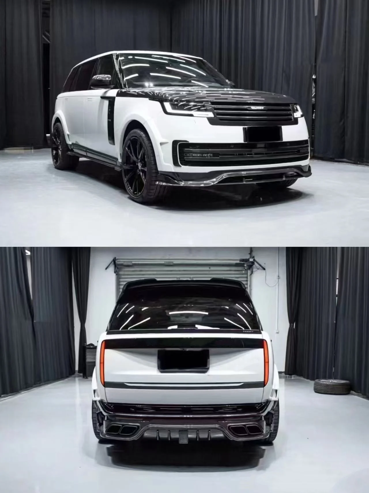 For MSY Body Kit Range Rover MSY Dry Carbon Fiber  Front Lip Diffuser Spoiler Hood Wide MSY Body Kit