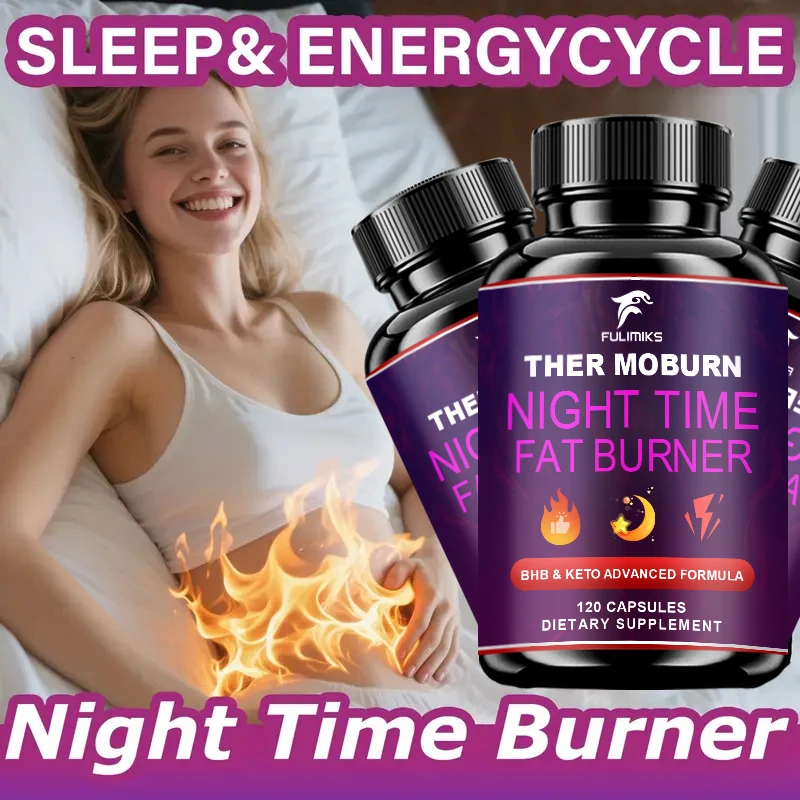 Night Time Fat Burner Pills, with Thermogenic Green Tea, White Kidney Bean Extract, Support Sleep Quality, Uppresses Appetiteat view 5