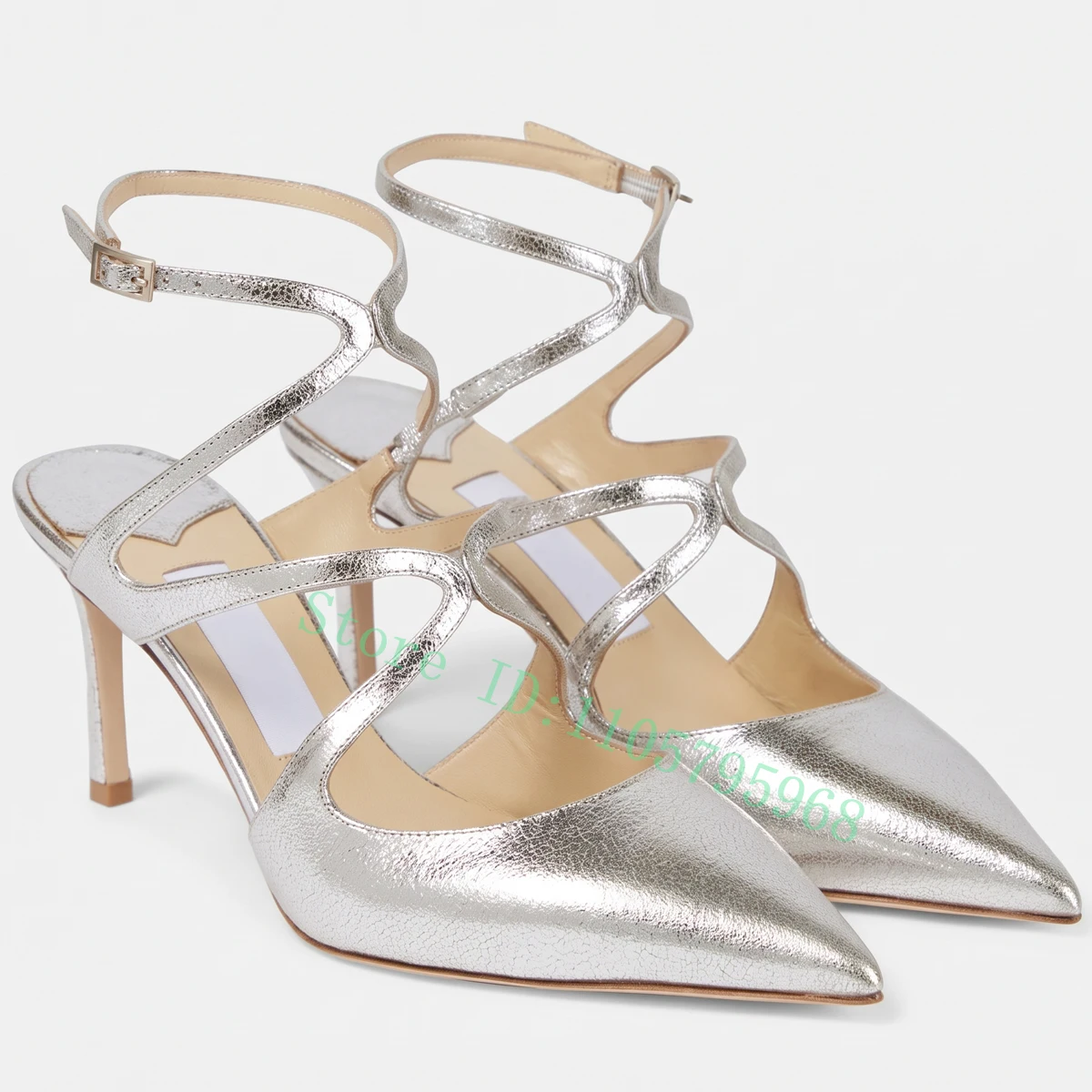 レディース ポインテッドトゥ スティレットヒール サンダル  - Sandal Strappy Heeled のレビューと価格