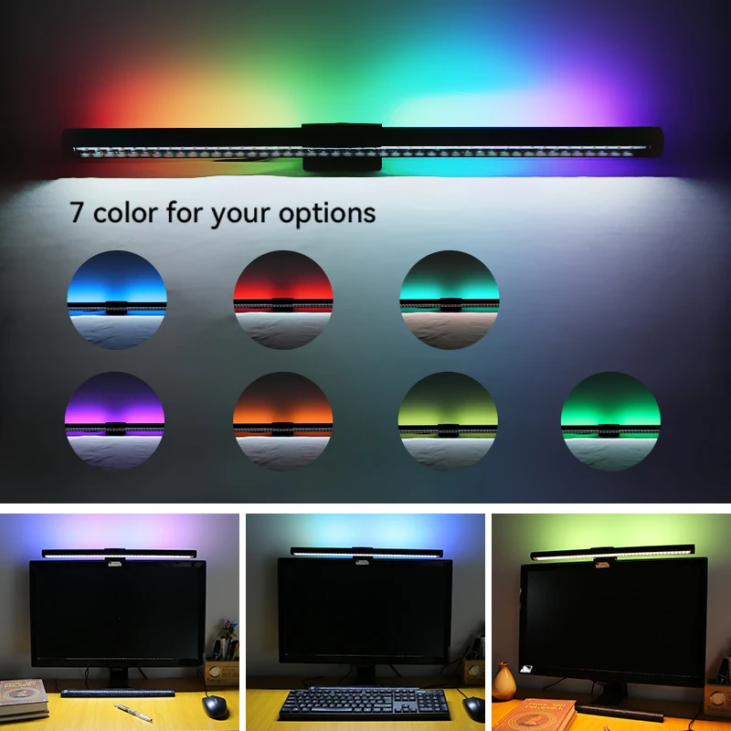 LED Computer Light Screen Light Stepless Dimming Reading Light Desk Lamp USB Lamp RGB Backlight  Monitor Light Bar Office Light