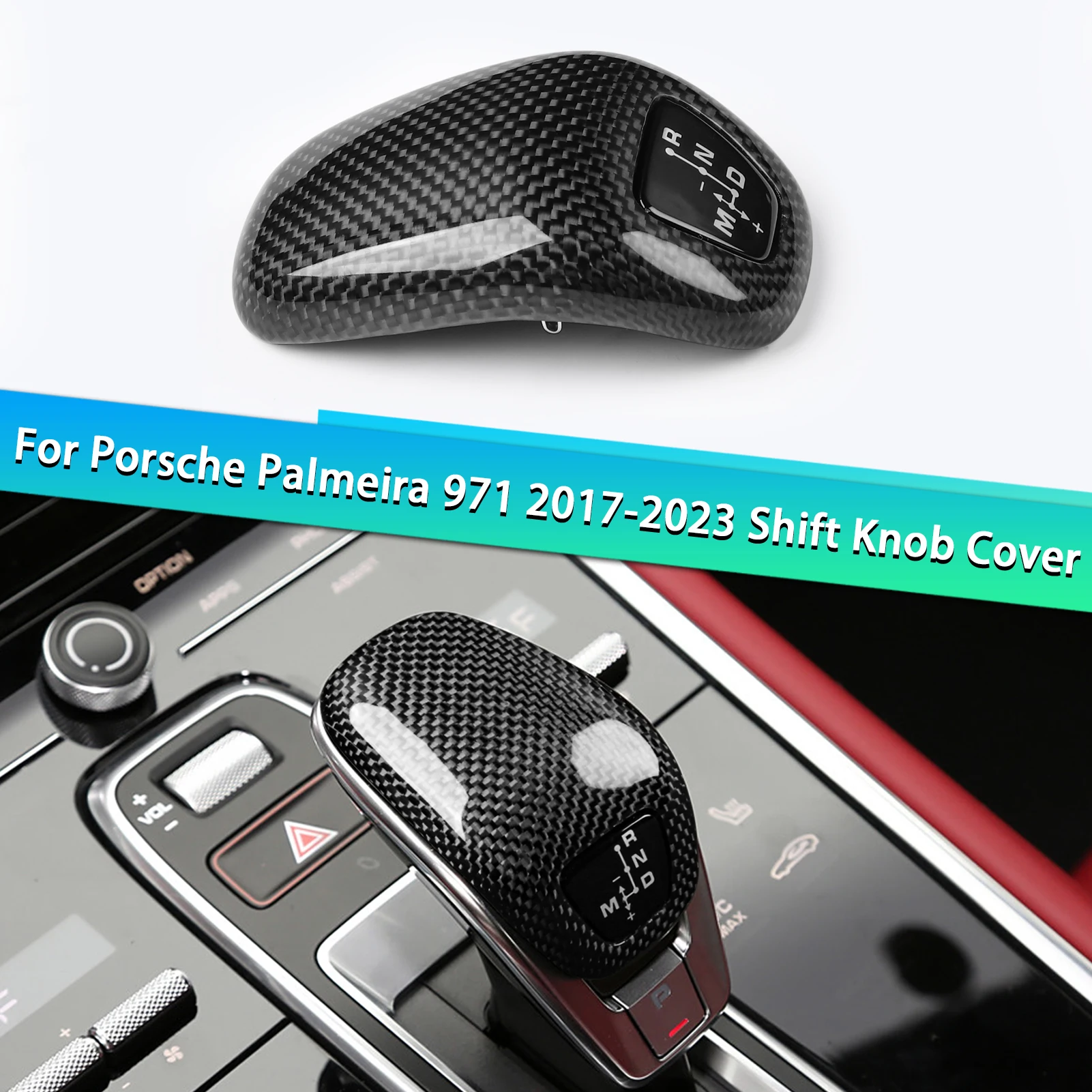 

Real Carbon fiber automotive interior gear shift head cover for Porsche Panamera 971 2017-2023